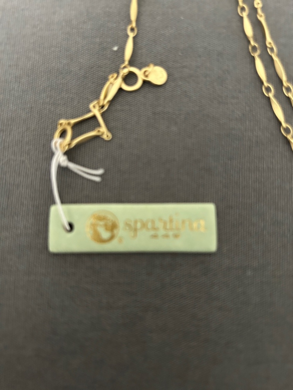 Spartina 449 Gold Bellflower Tassel Necklace 27” Grey - Picture 2 of 6
